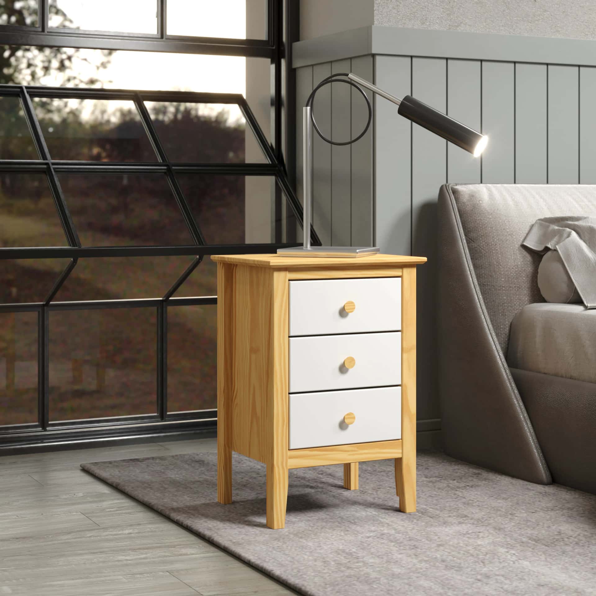 3 Drawer Bedside Nightstand Versatile and elegant solid wood storage for any room. - view 11