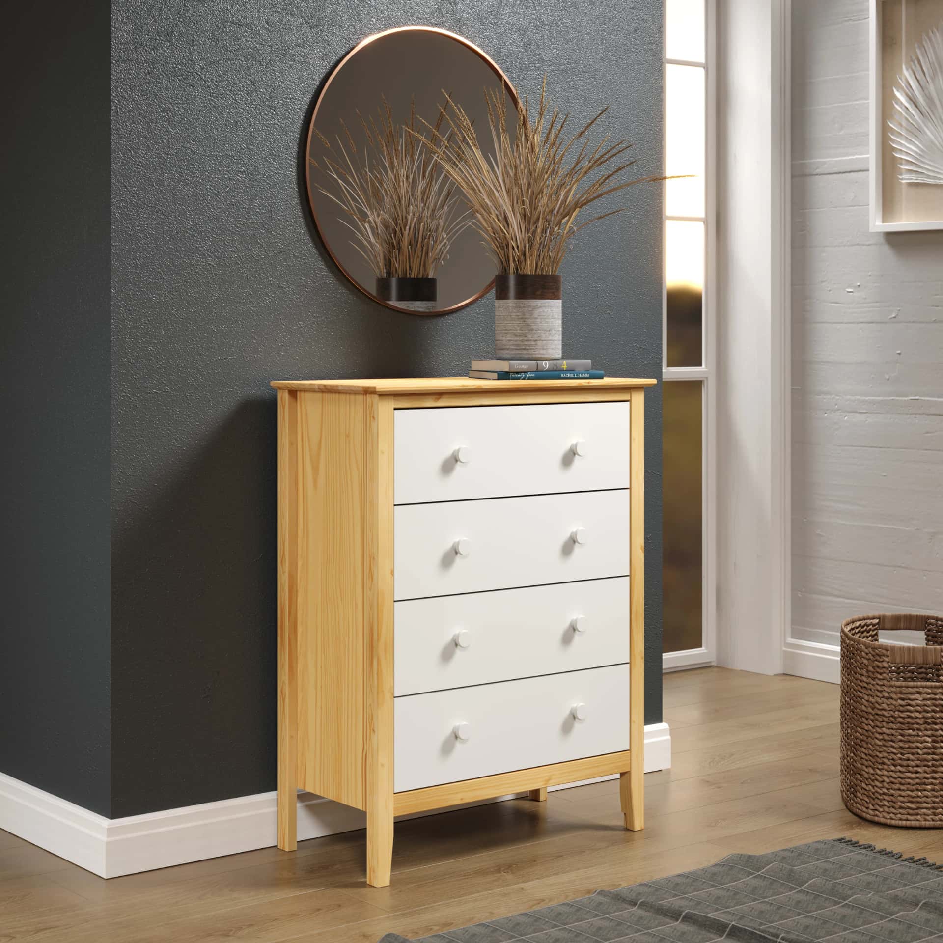 4 Drawer Dresser, Moda Organize beautifully with this timeless, solid pine addition. - view 5