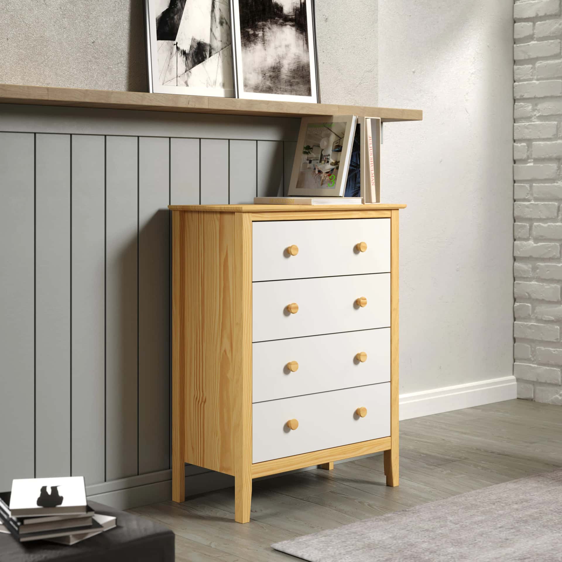 4 Drawer Dresser, Moda Organize beautifully with this timeless, solid pine addition. - view 7