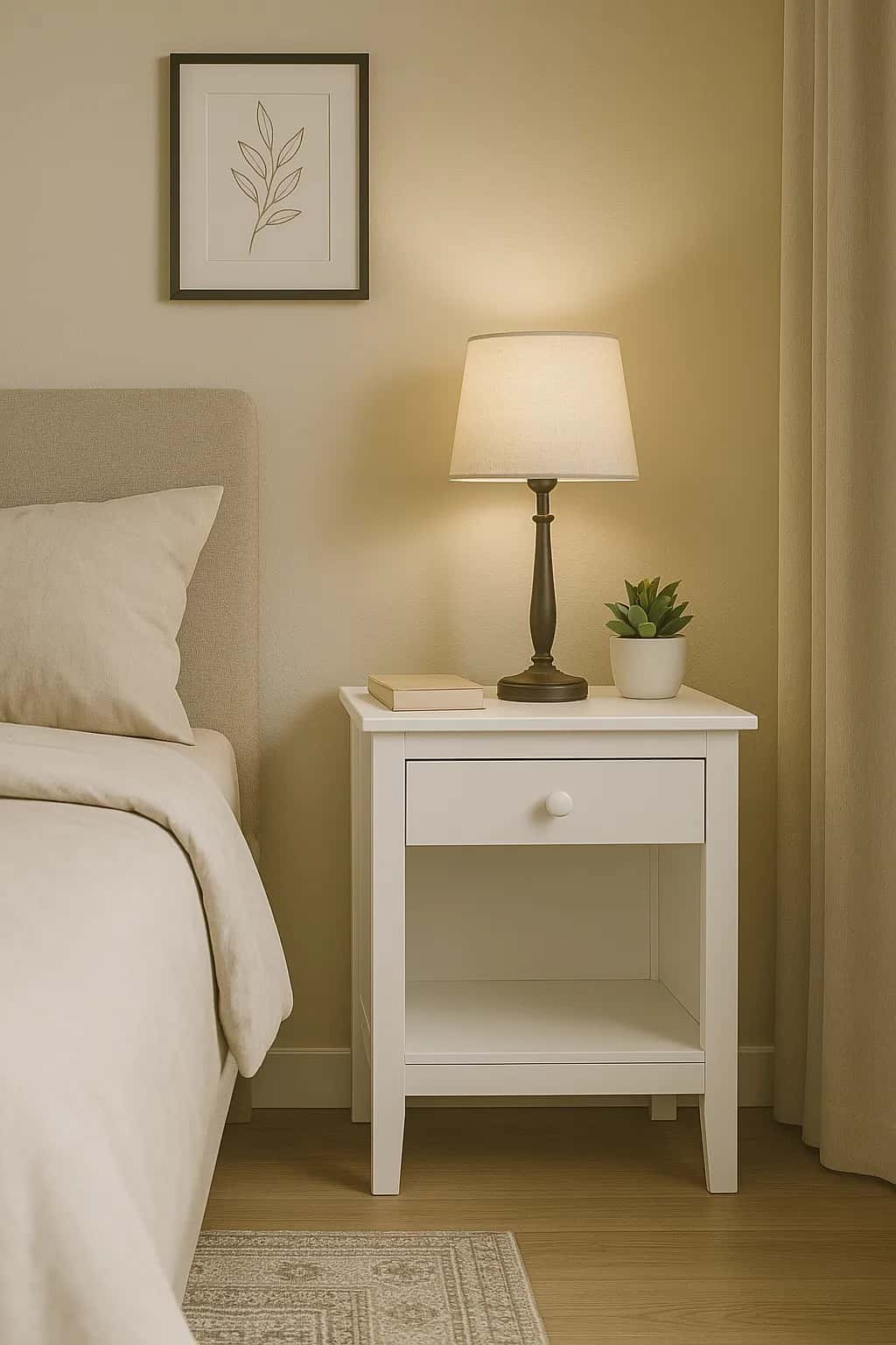 1 Drawer Bedside Nightstand Essential bedside storage with a classic, solid wood design. - view 16