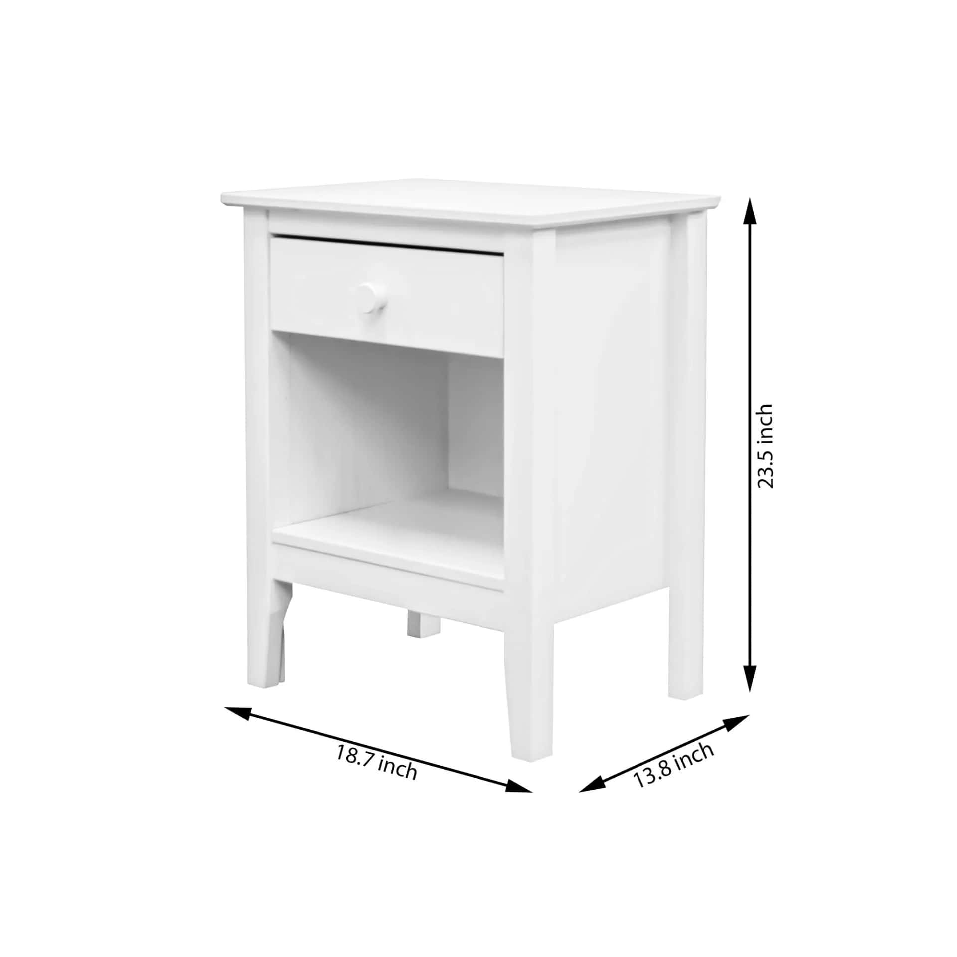1 Drawer Bedside Nightstand Essential bedside storage with a classic, solid wood design. - view 11