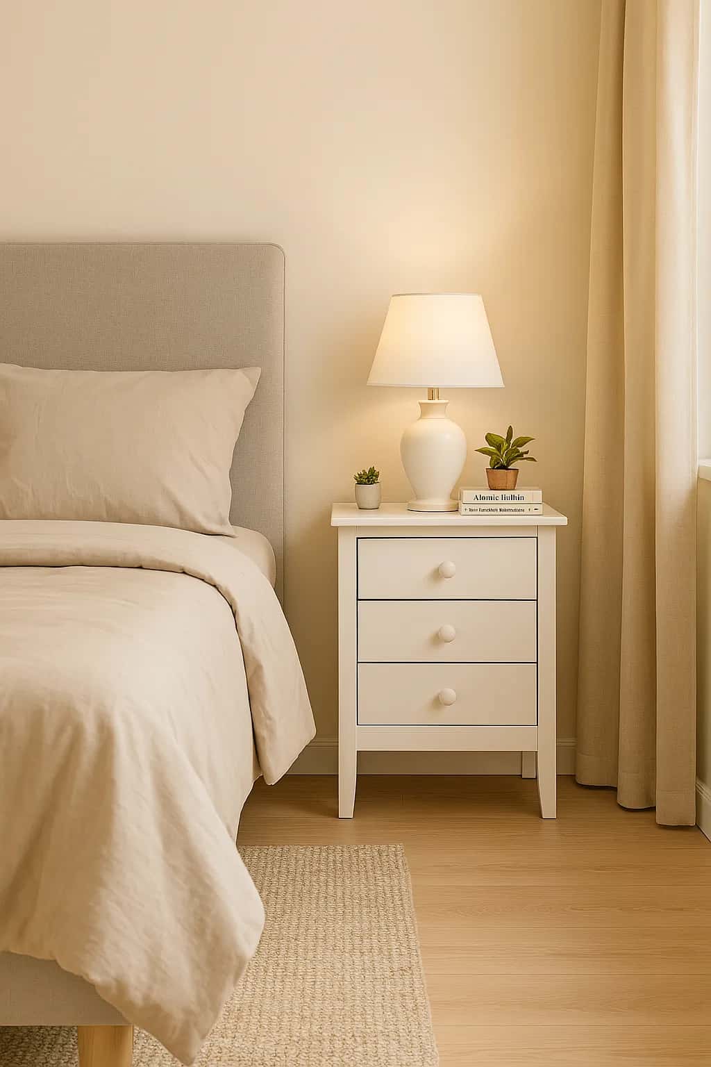 3 Drawer Bedside Nightstand Versatile and elegant solid wood storage for any room. - view 6