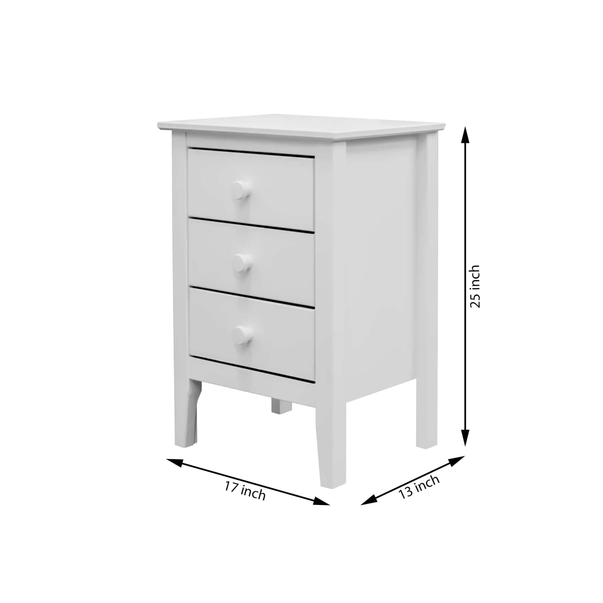 3 Drawer Bedside Nightstand Versatile and elegant solid wood storage for any room. - view 3