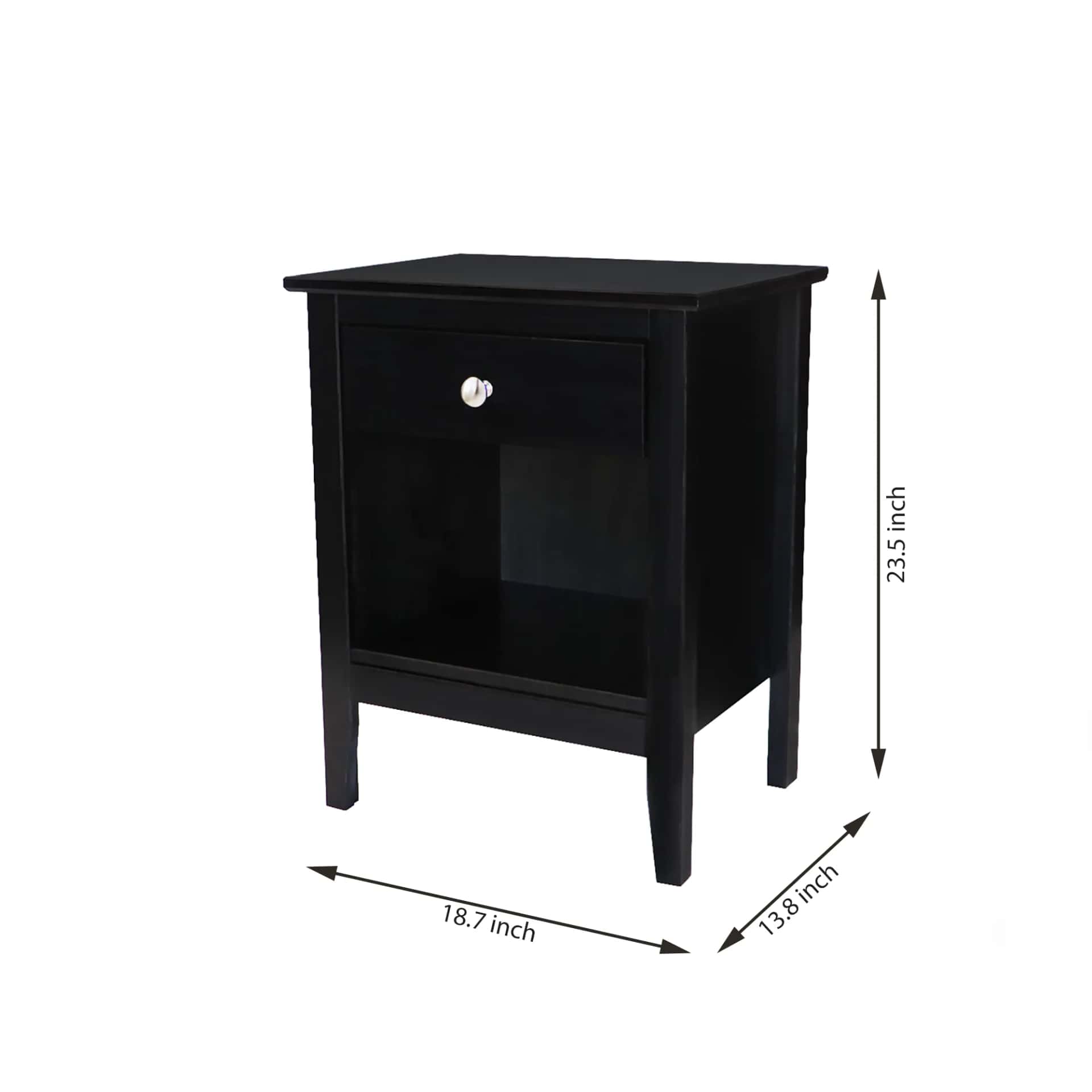 1 Drawer Bedside Nightstand Essential bedside storage with a classic, solid wood design. - view 3