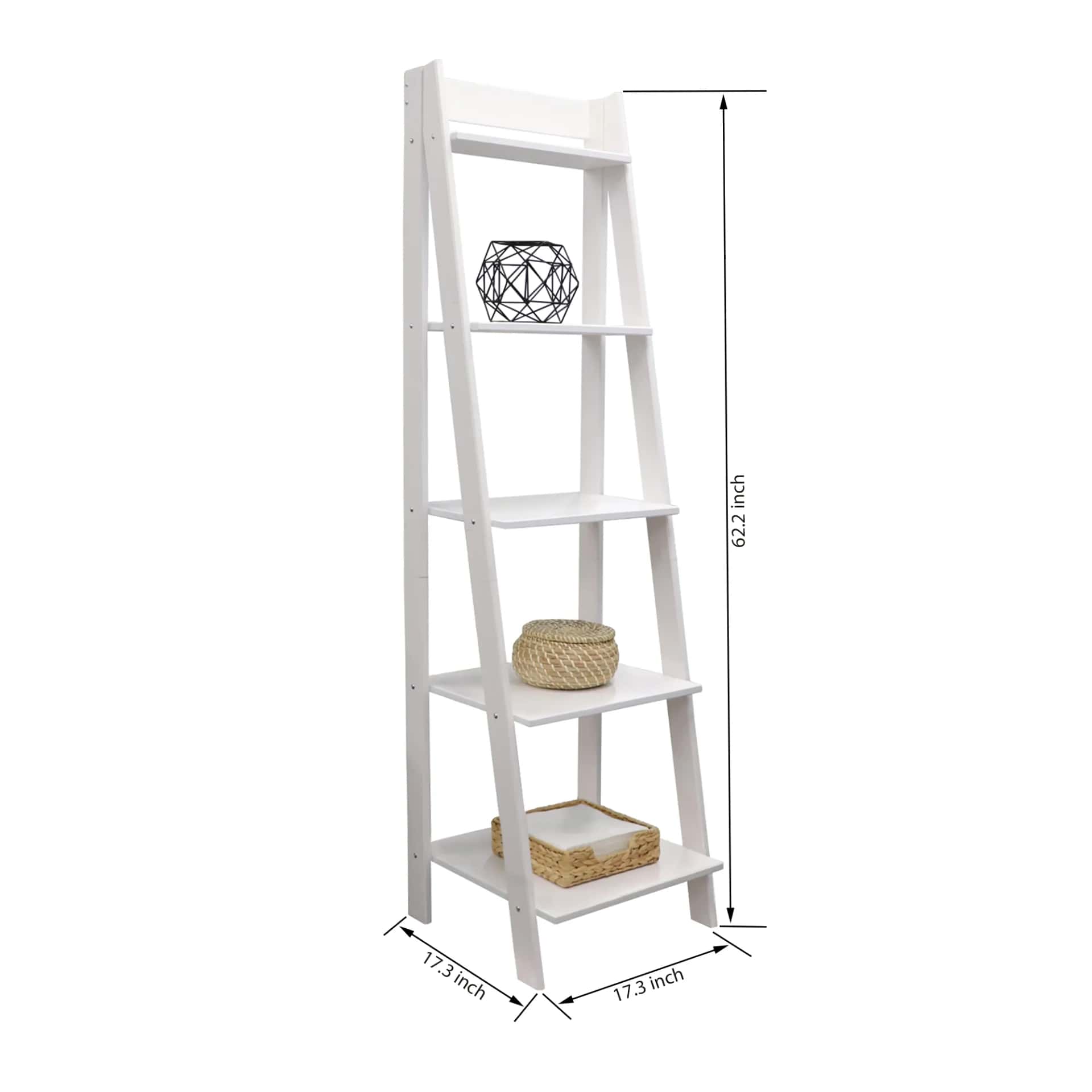 5 Shelf Ladder Bookshelf Stable, free-standing design to elevate any room's decor. - view 10