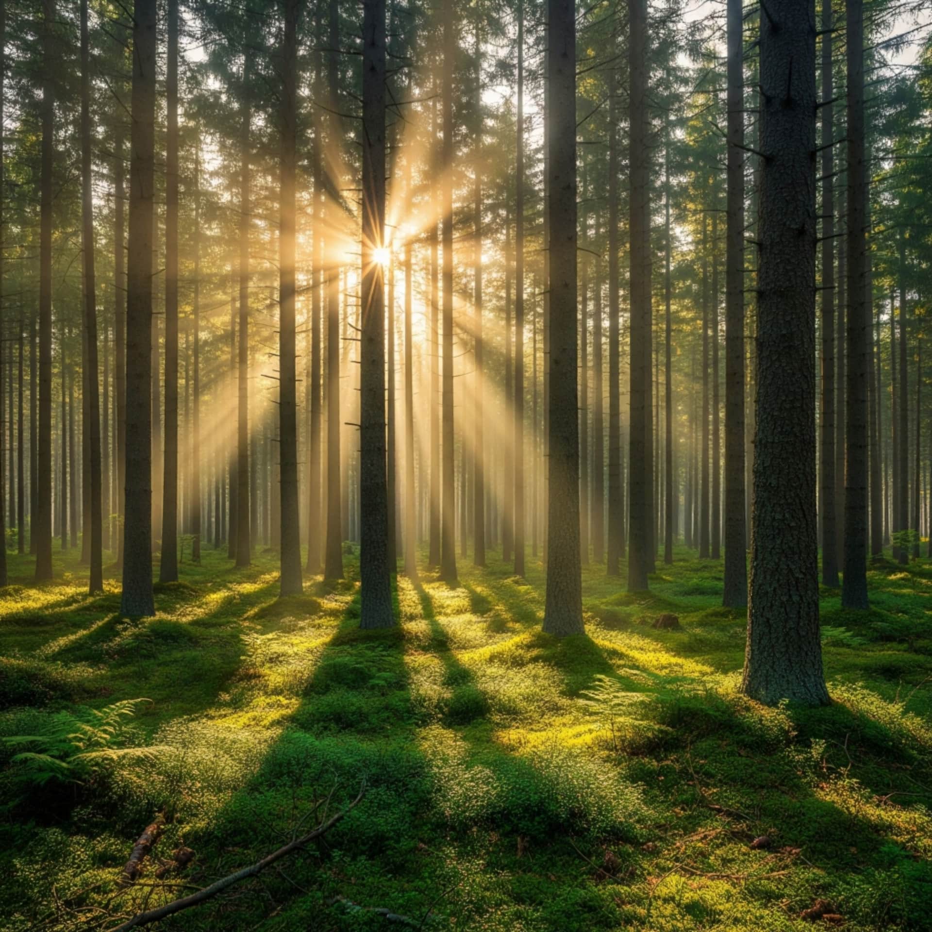 Healthy pine forest