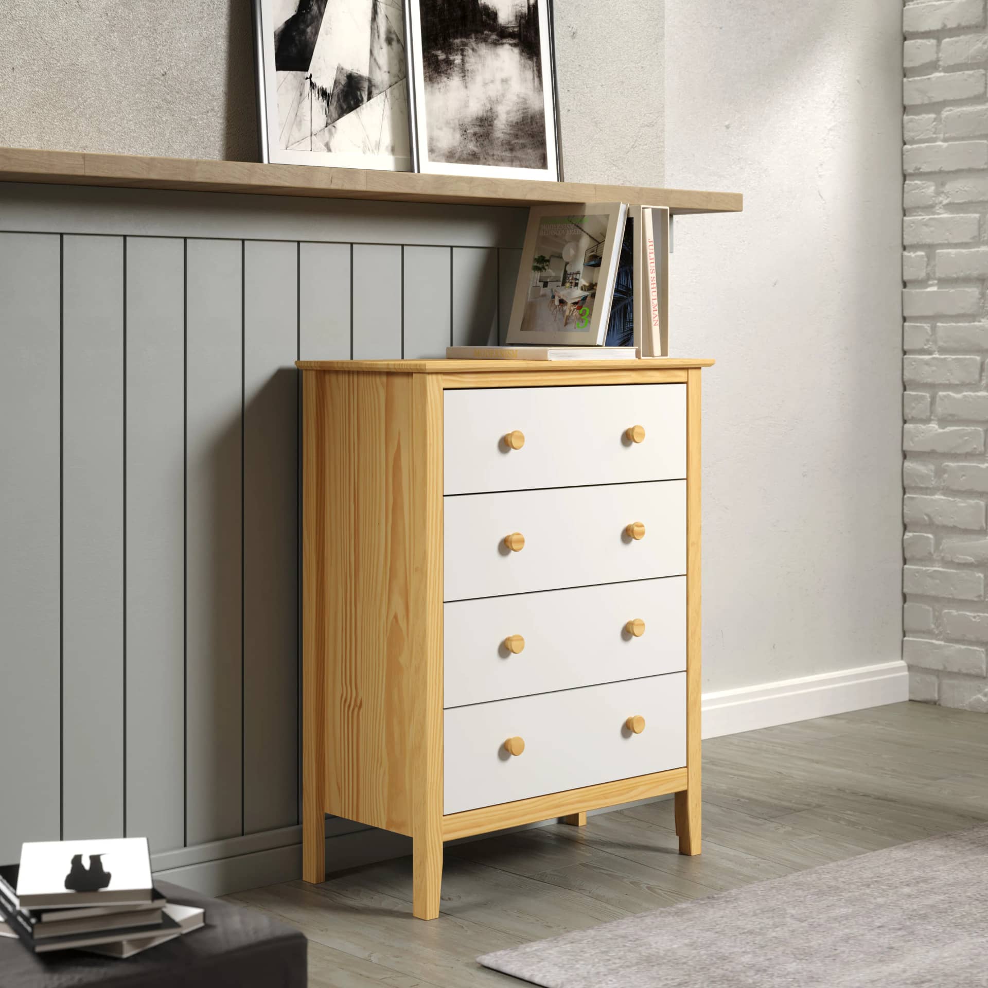 4 Drawer Dresser, Moda Organize beautifully with this timeless, solid pine addition. - view 7