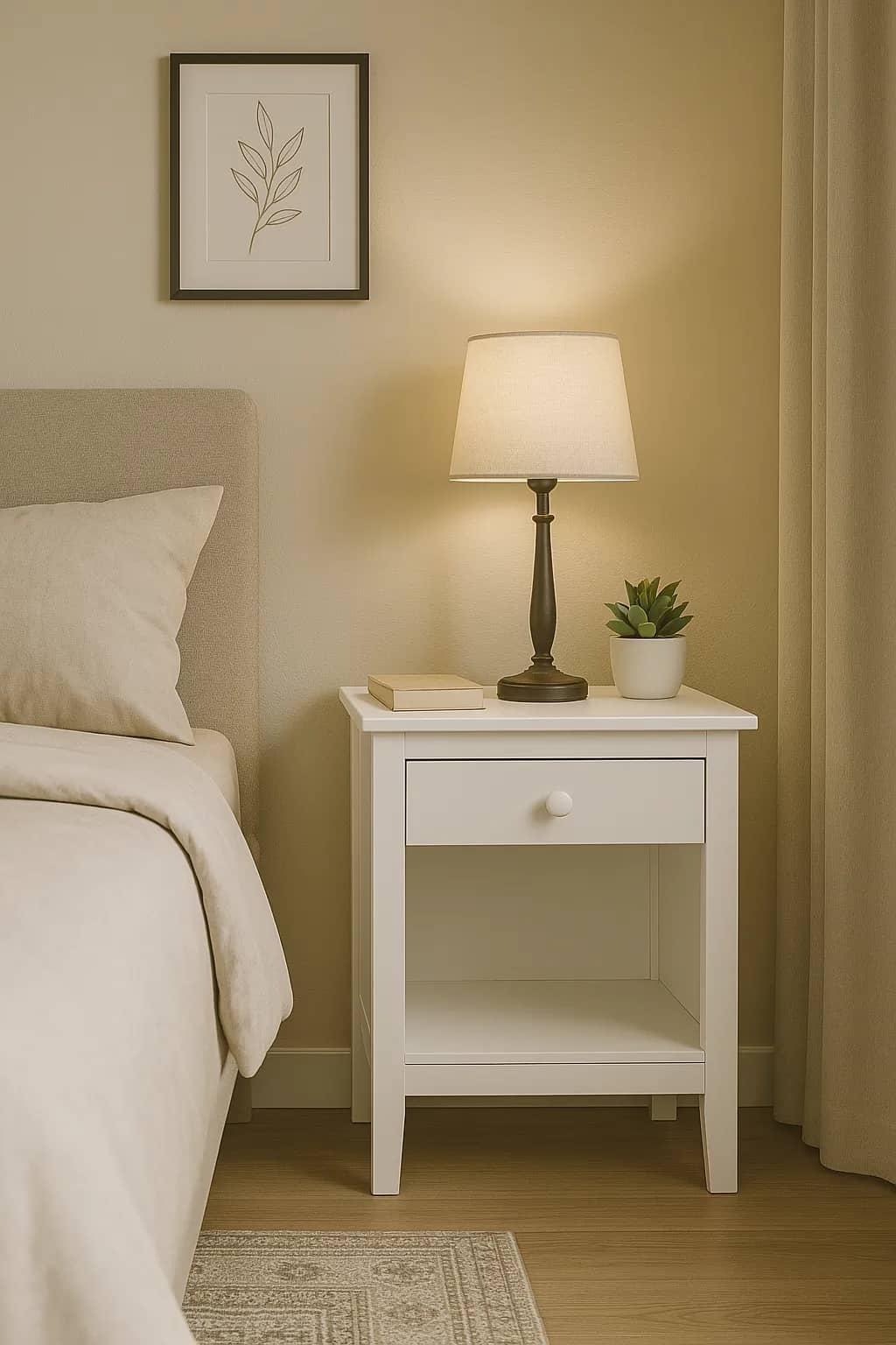1 Drawer Bedside Nightstand Essential bedside storage with a classic, solid wood design. - view 16
