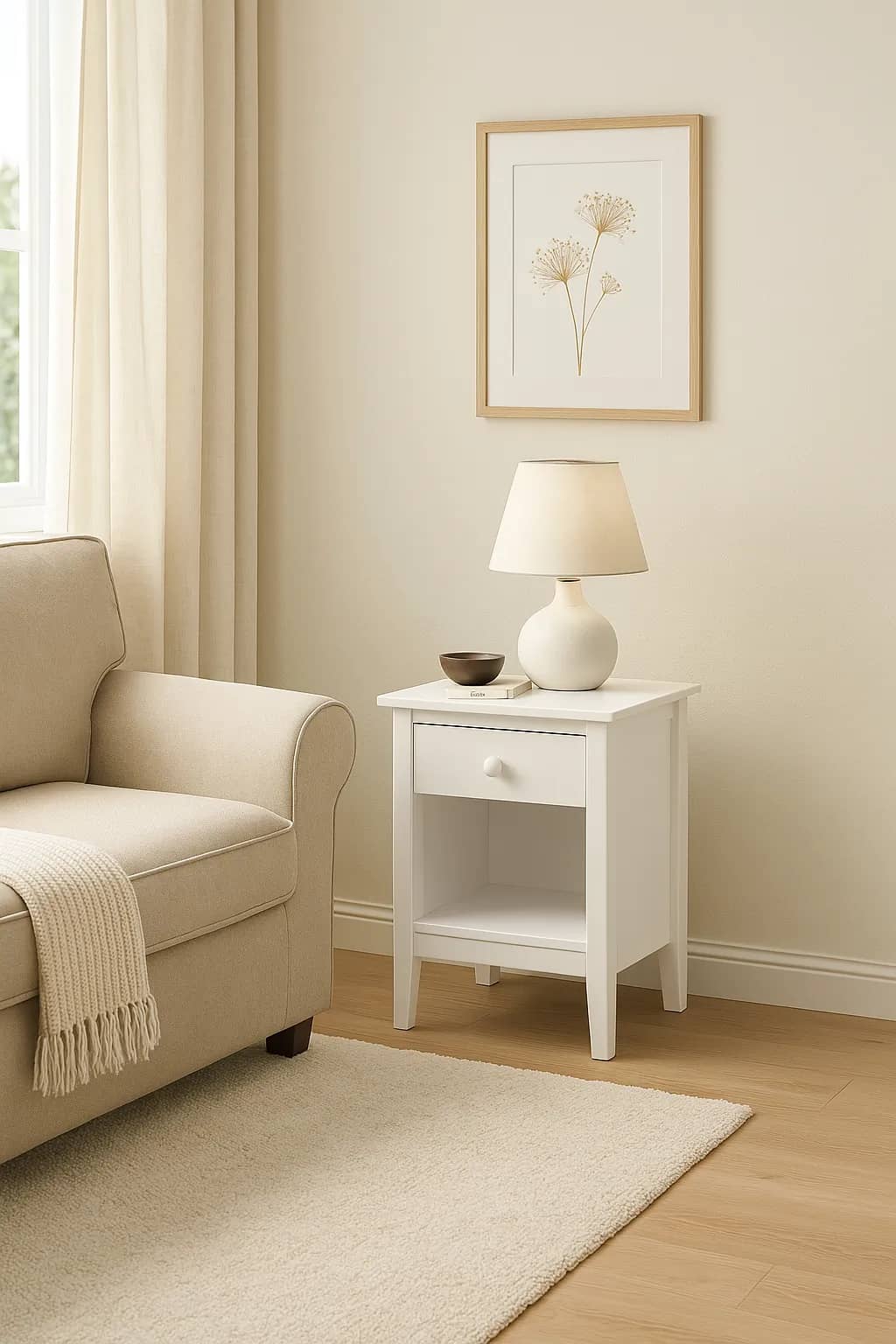1 Drawer Bedside Nightstand Essential bedside storage with a classic, solid wood design. - view 18