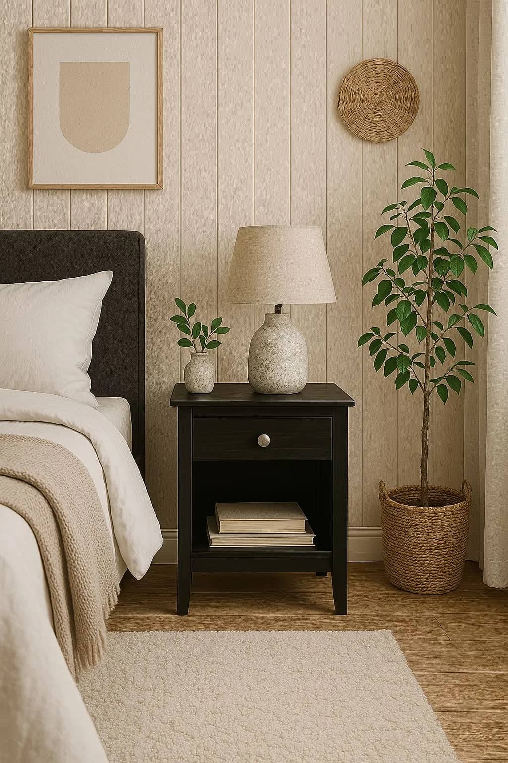 1 Drawer Bedside Nightstand Essential bedside storage with a classic, solid wood design. - view 5