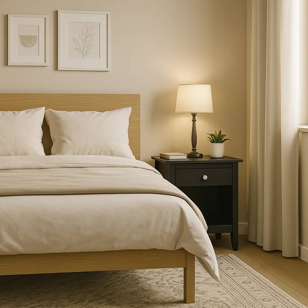 1 Drawer Bedside Nightstand Essential bedside storage with a classic, solid wood design. - view 6