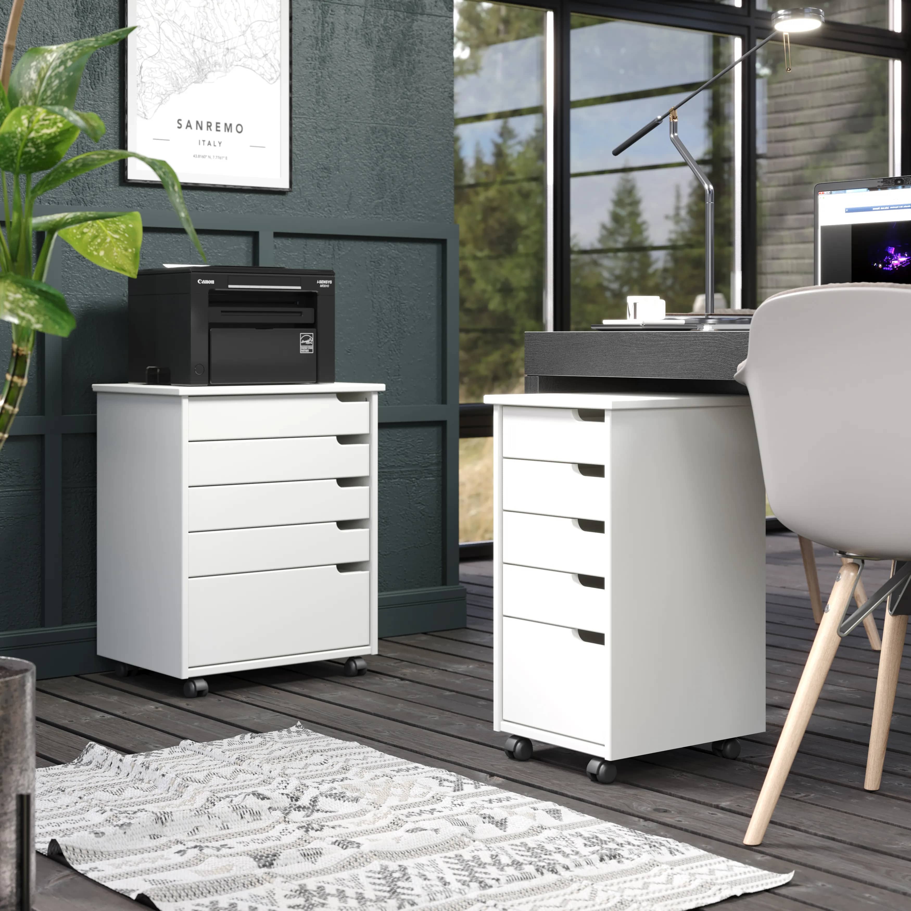 Euro 4+1 Drawer Wide Rolling Cart - view 6