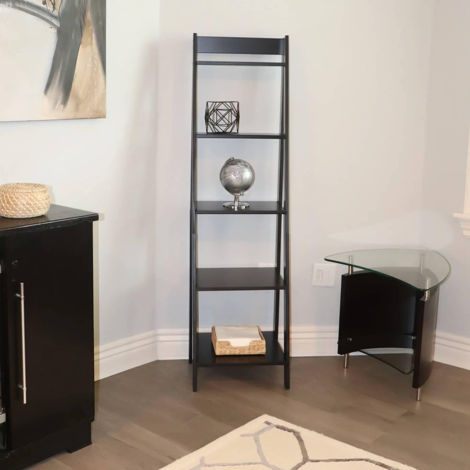 5 Shelf Ladder Bookshelf Stable, free-standing design to elevate any room's decor. - view 5