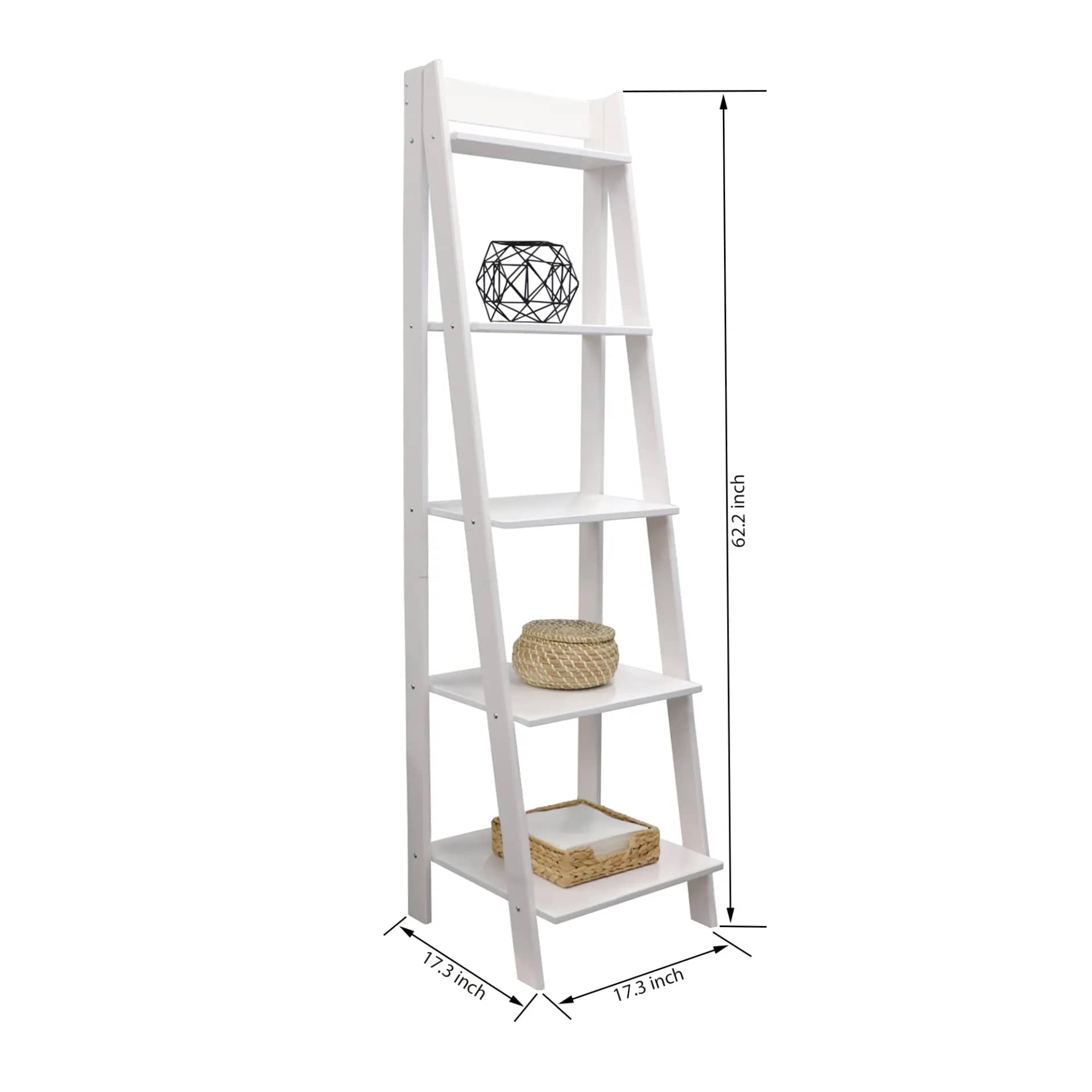 5 Shelf Ladder Bookshelf Stable, free-standing design to elevate any room's decor. - view 10