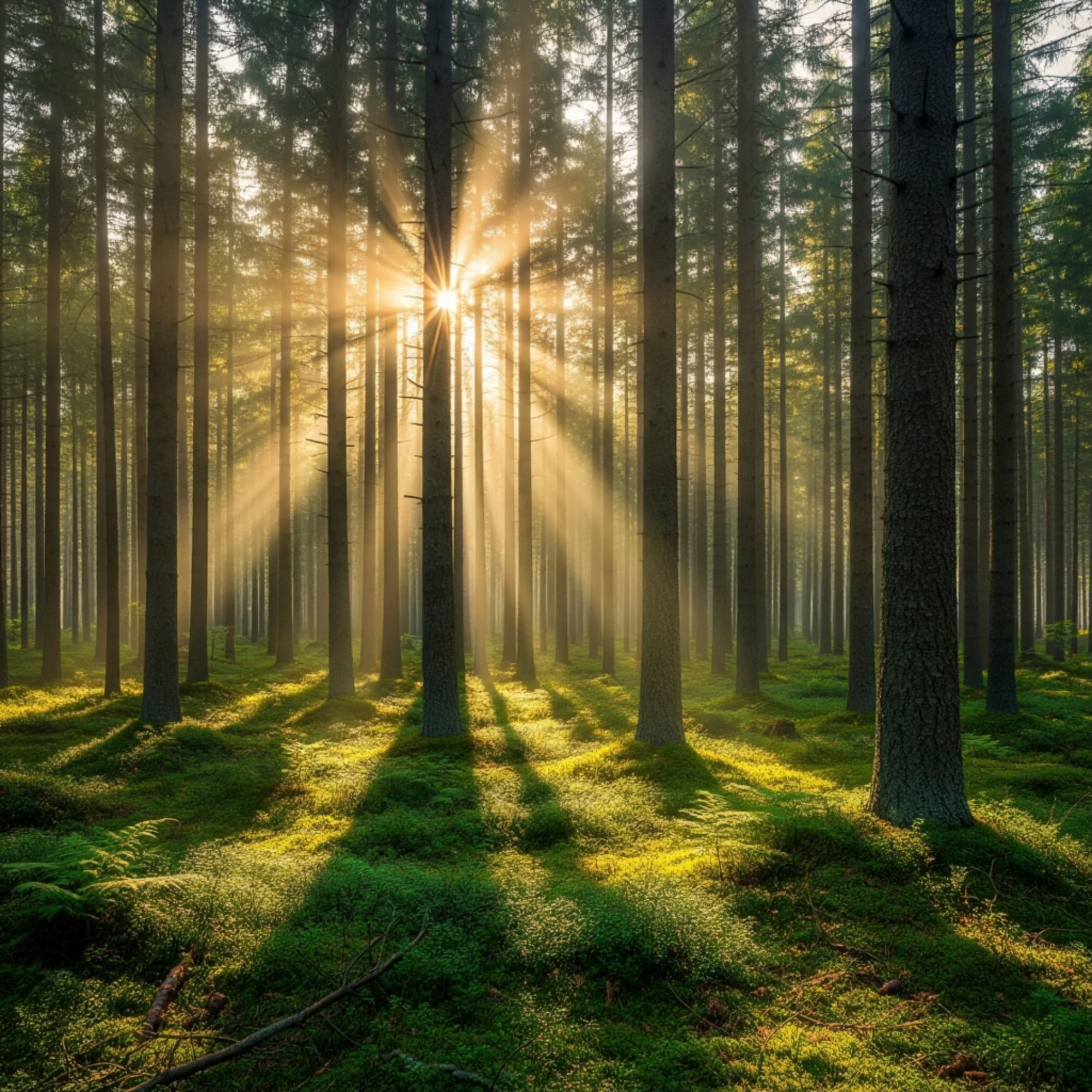 Healthy pine forest