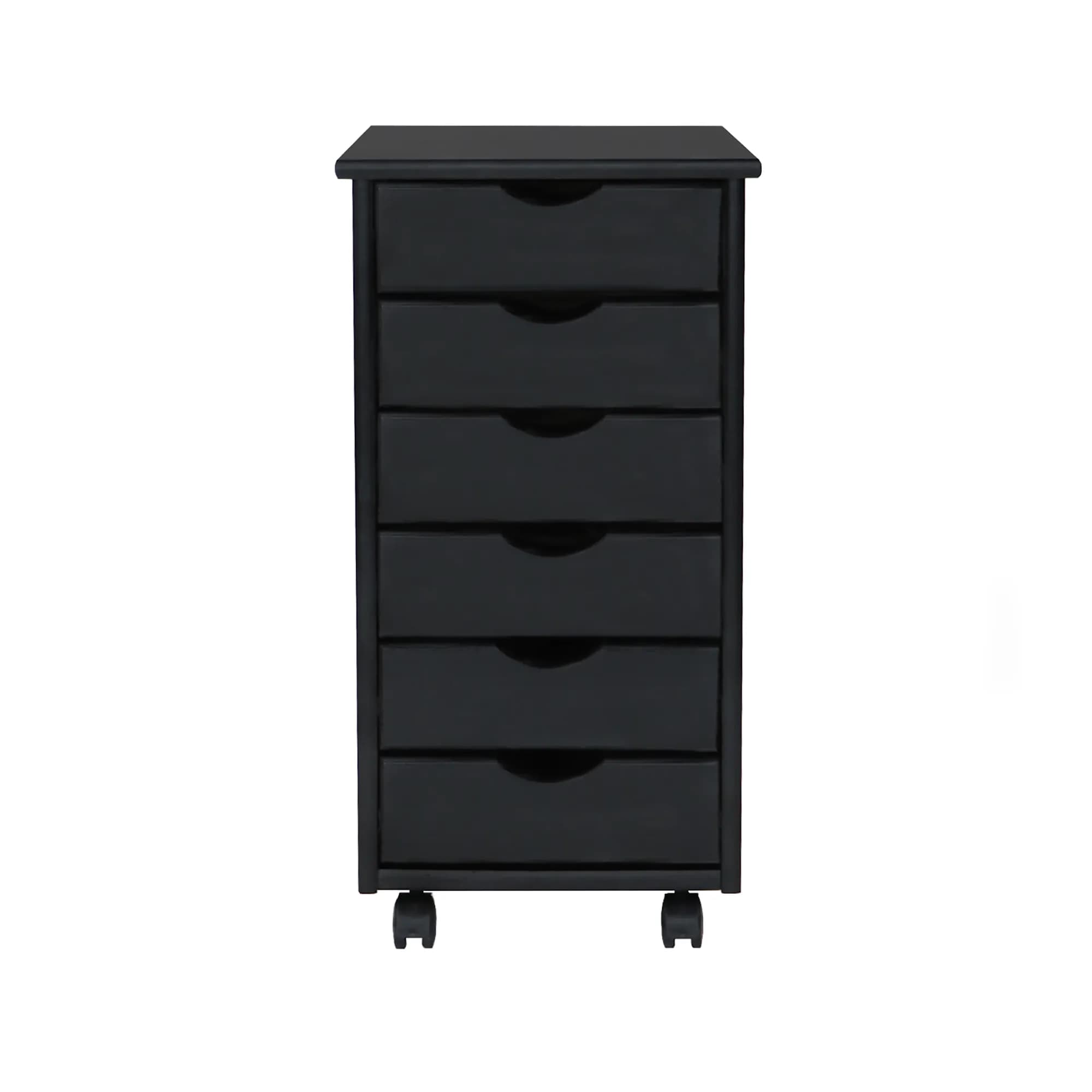 6 Drawer Rolling Cart Black thumbnail