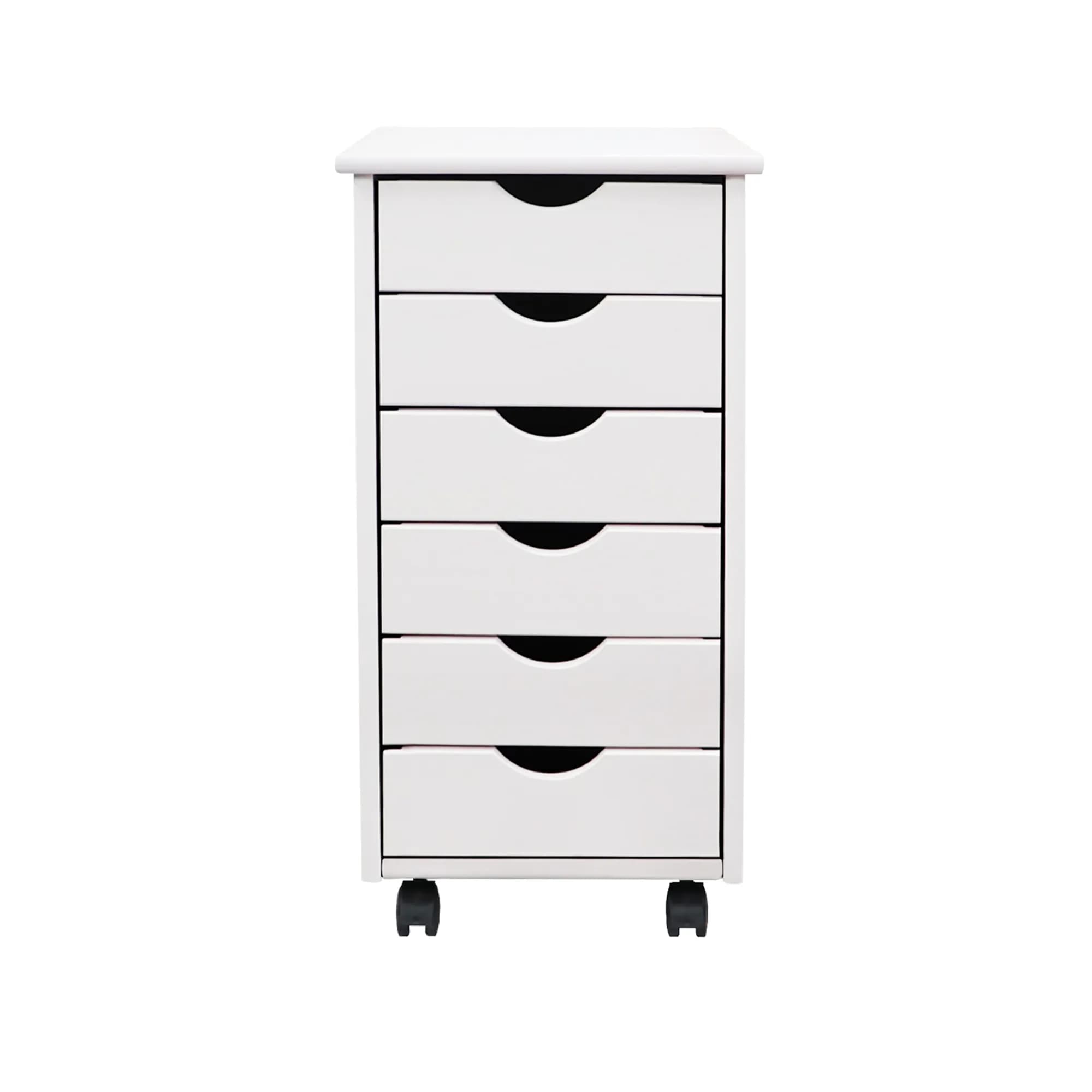 6 Drawer Rolling Cart White thumbnail