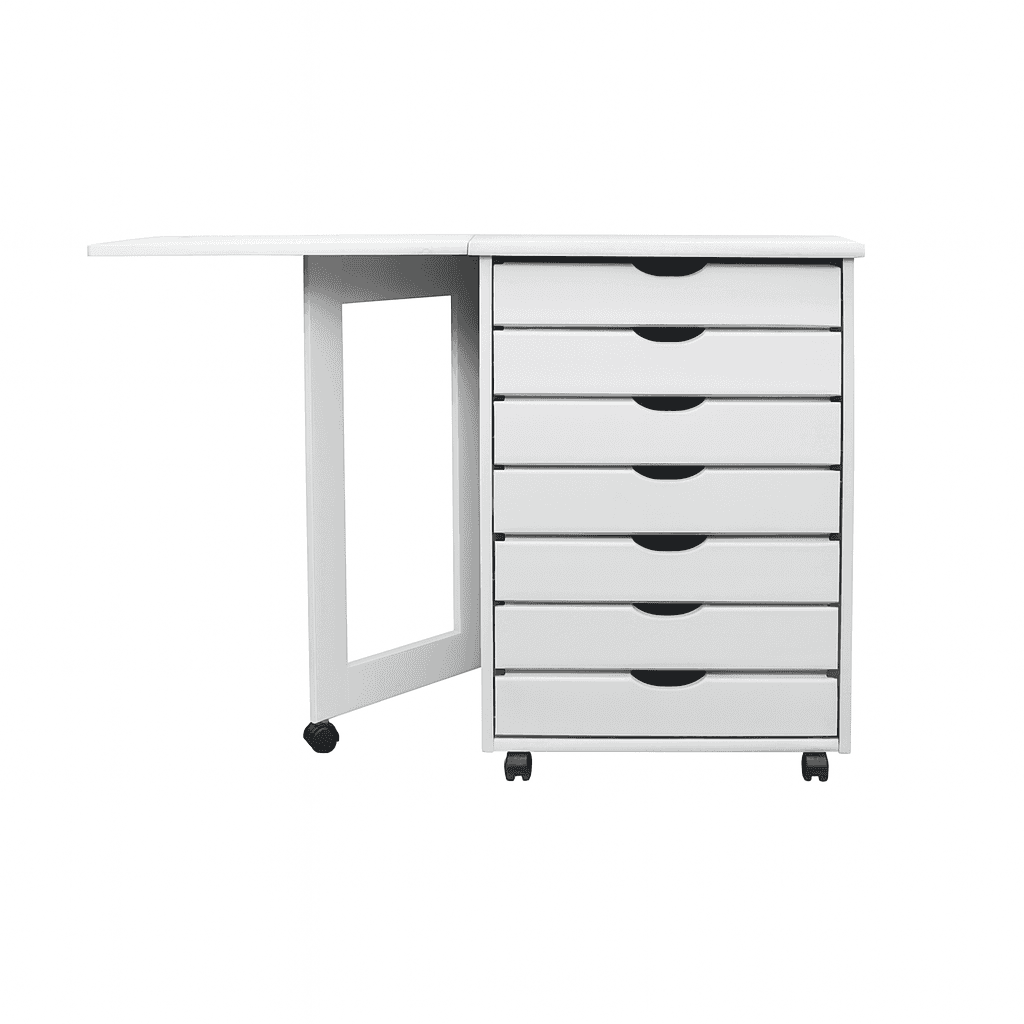 7 Drawer Wide Rolling Cart White thumbnail