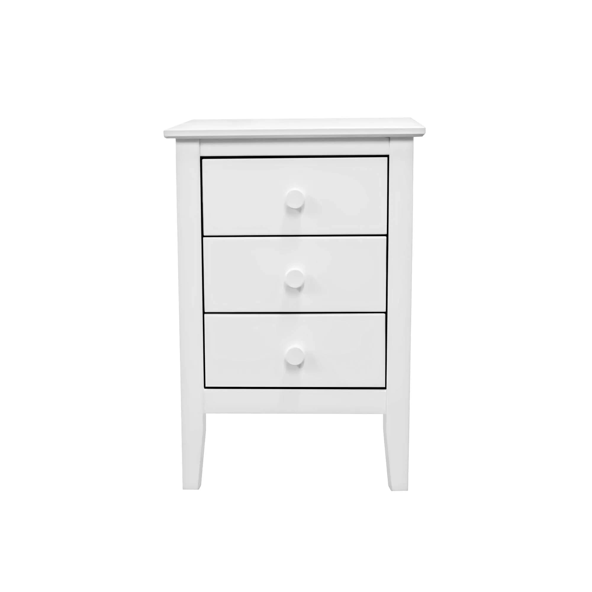 3 Drawer Nightstand White thumbnail