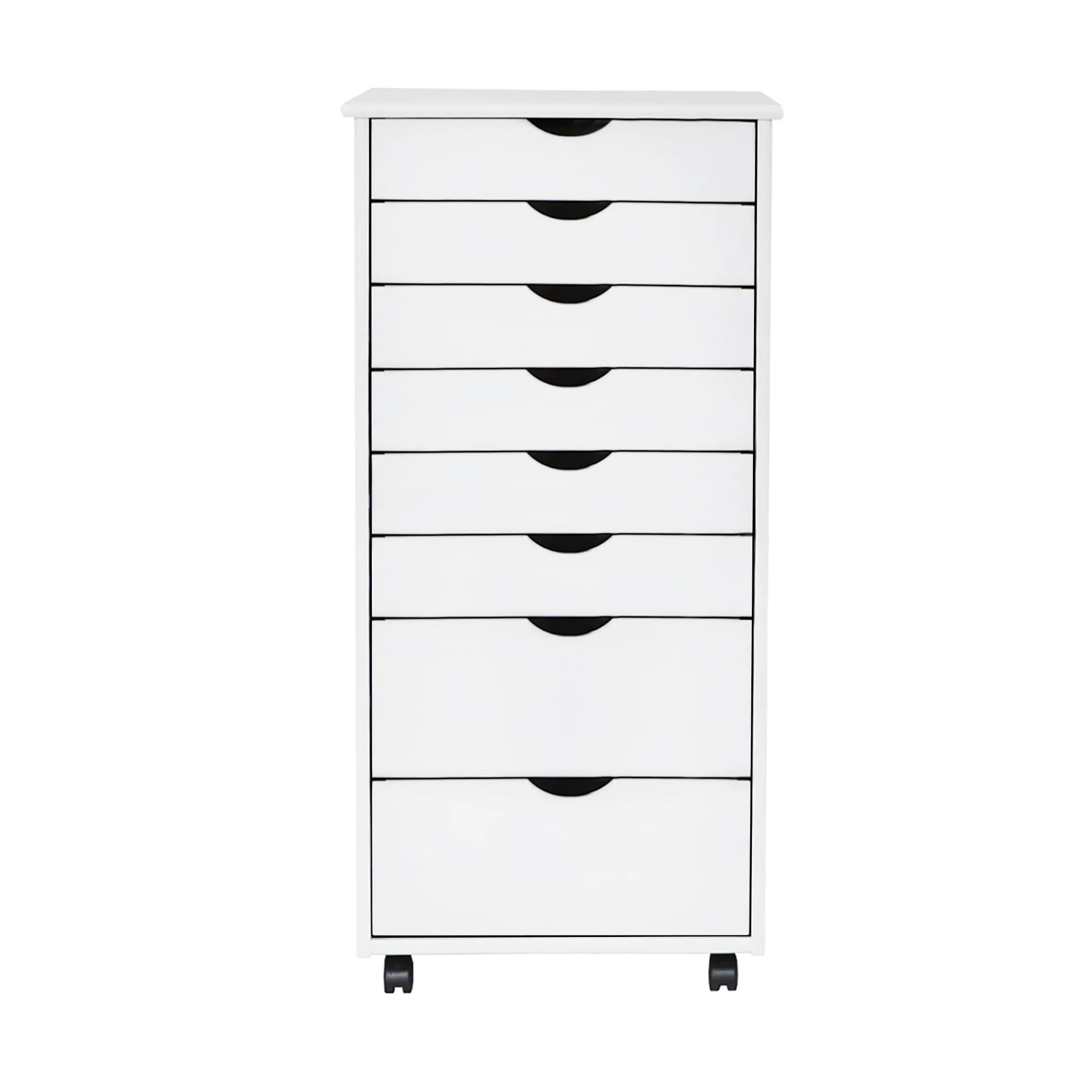 6+2 Drawer Wide Rolling Cart White thumbnail