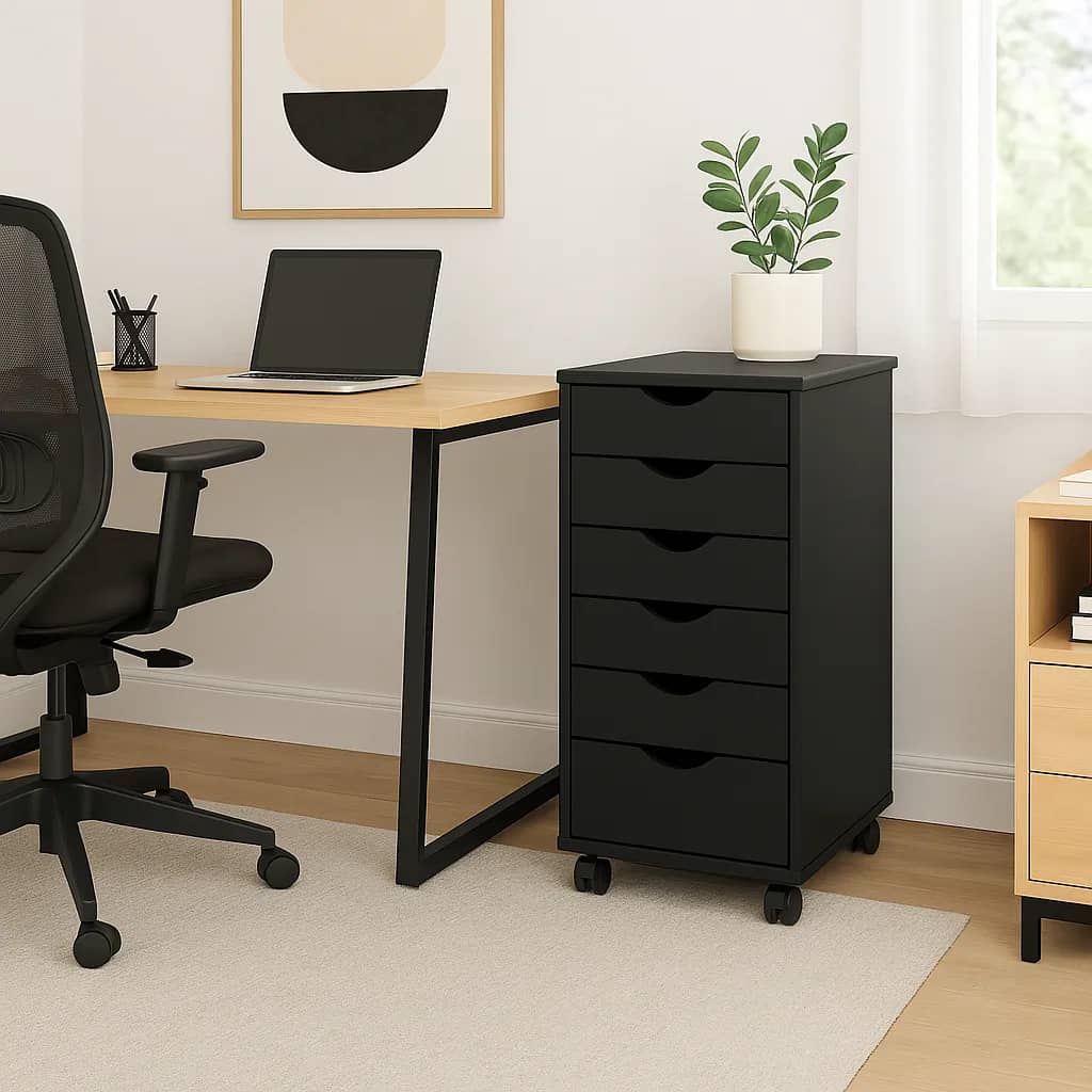 6 Drawer Rolling Cart Your mobile solution for stylish, everyday organization. - view 12