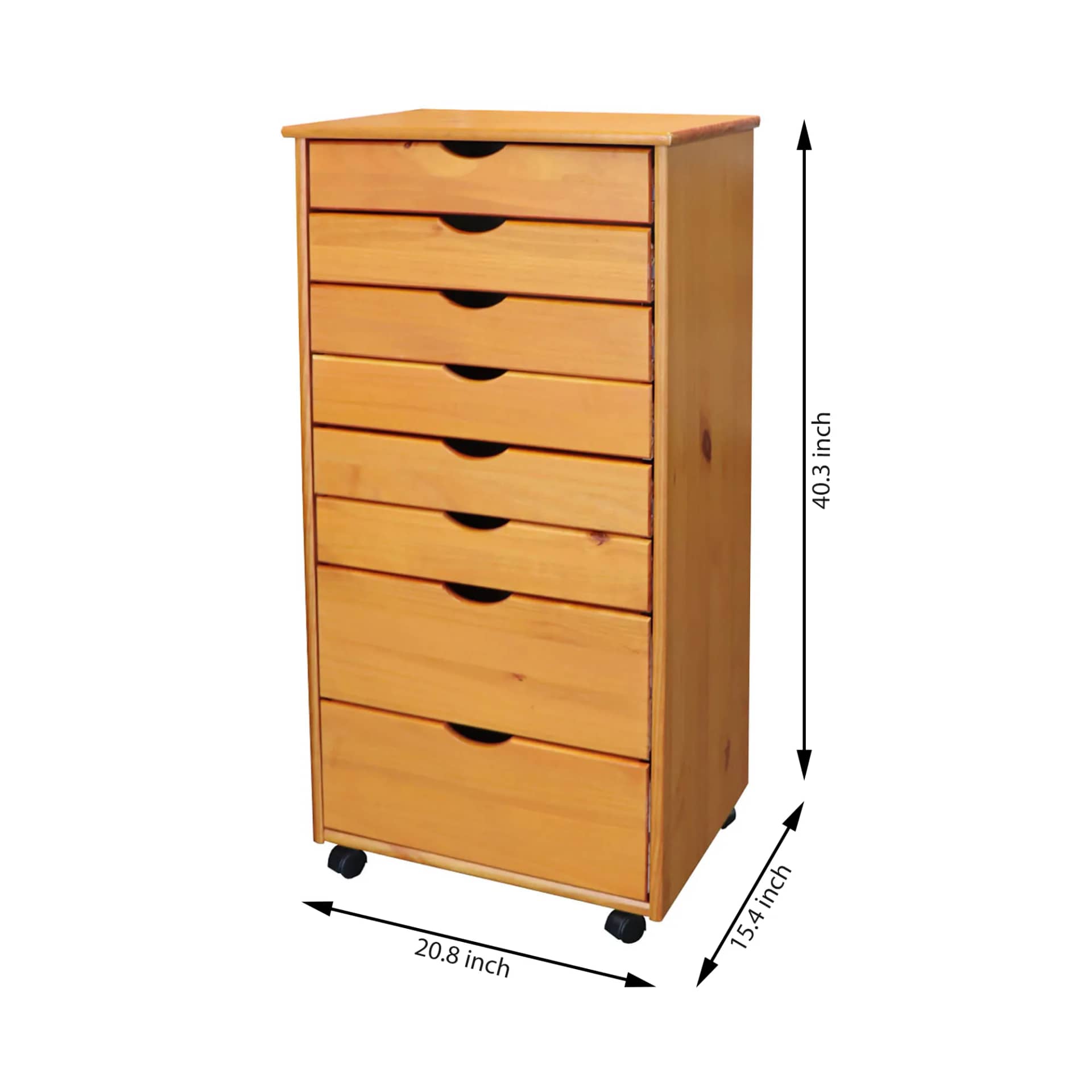 8 Drawer Wide Rolling Cart Ultimate organization with a versatile 6+2 drawer layout. - view 3