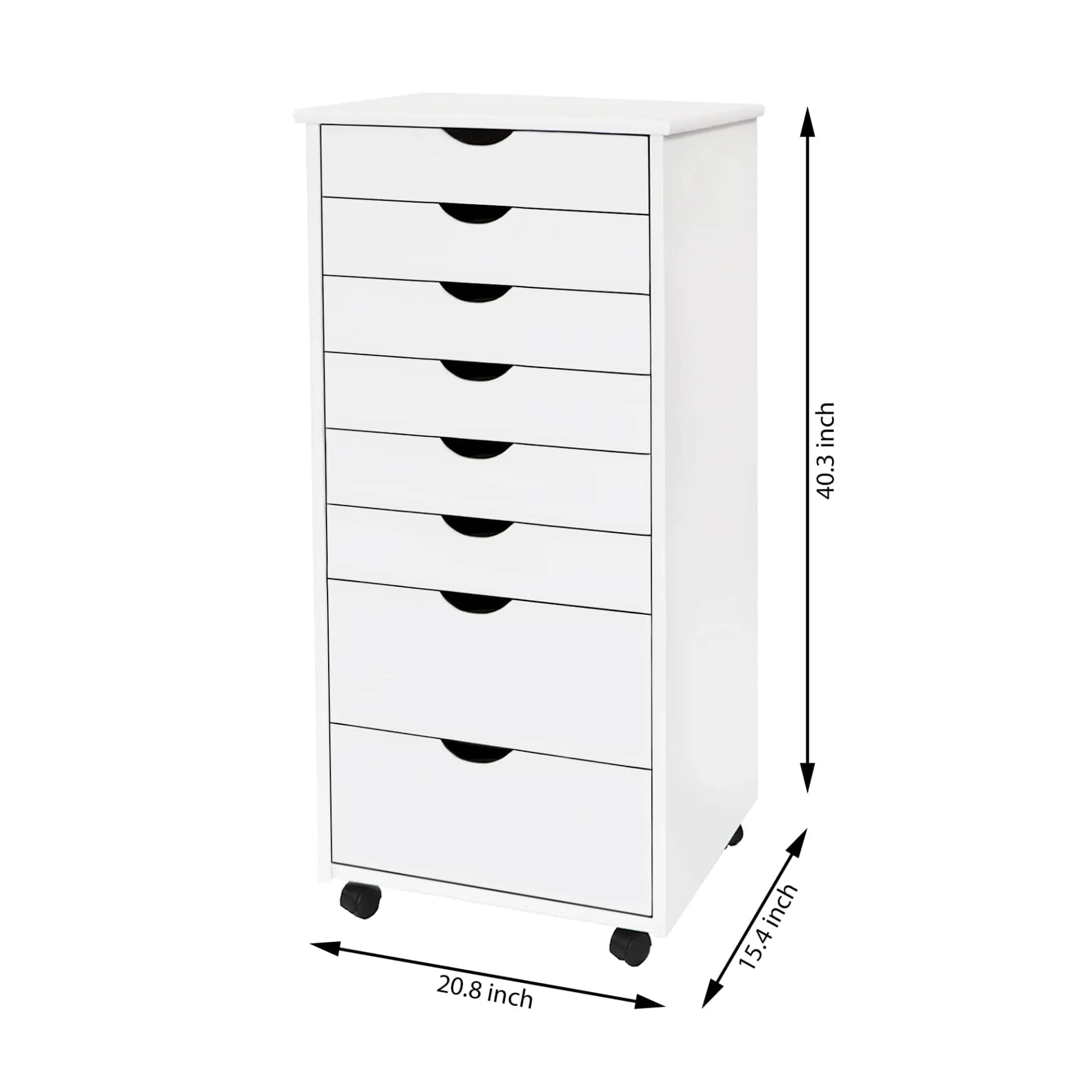8 Drawer Wide Rolling Cart Ultimate organization with a versatile 6+2 drawer layout. - view 11