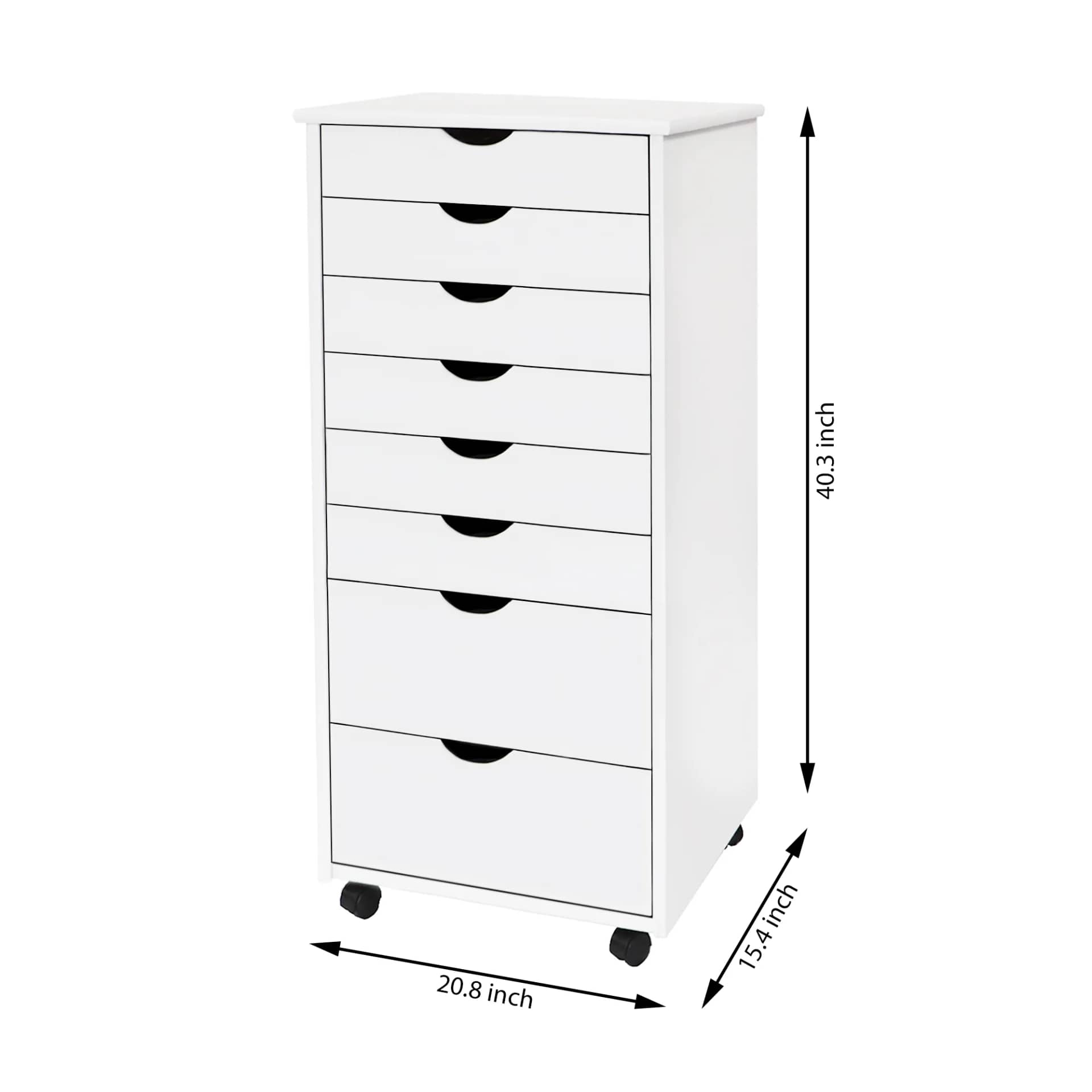 8 Drawer Wide Rolling Cart Ultimate organization with a versatile 6+2 drawer layout. - view 11