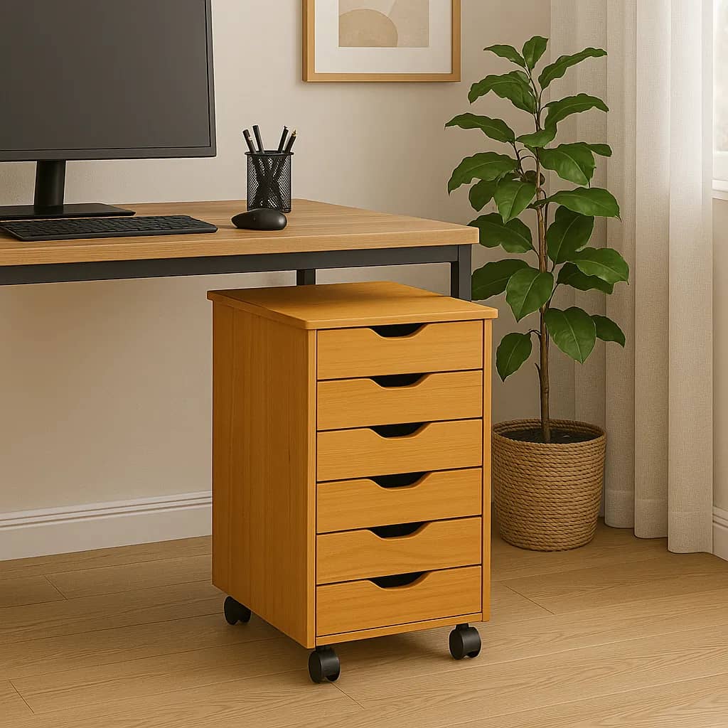 6 Drawer Rolling Cart Your mobile solution for stylish, everyday organization. - view 4